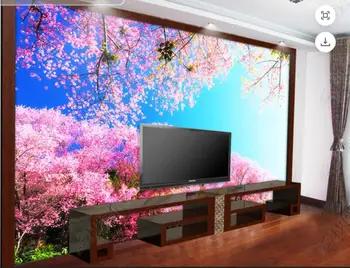 фотообои 3d по поръчка Модерна и красива разцъфваща череша украса на дома хола тапети за стените, 3d спални Изображение