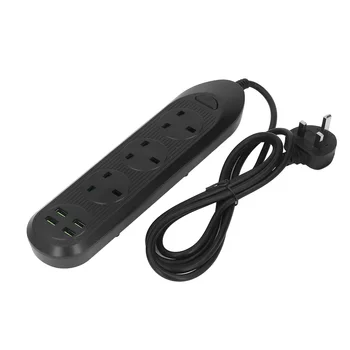 Полагане на контакти Power Strip 4 USB Интерфейс за Защита от свързване на Безопасното най-Добрата проводимост на 2 м тел UK Plug 110-250 В за дома Изображение