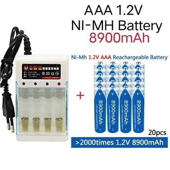 Нова акумулаторна батерия AAA 1.2 V 8900mAh NI-MH батерия фенерче играчка часовници MP3-плеър заменя литиевую батерия + безплатна доставка Изображение