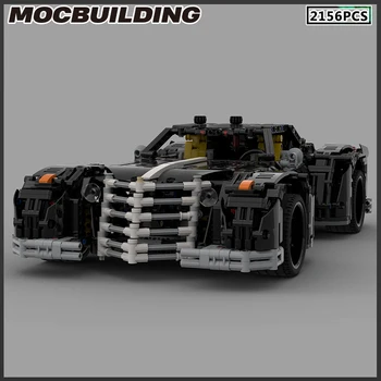 MOC градивните елементи на Технологията САМ Bricks Състезателни градски спортен автомобил 2156 Части за сглобяване на играчки Коледен подарък за рожден Ден Изображение
