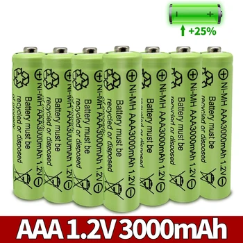 Акумулаторна батерия 1.2 V AAA 3000mAh NiMH за часа, радио, видео игри, детектор за дим, безжичен телефон, цифров фотоапарат BandPiano Изображение