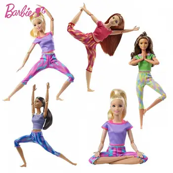 оригиналната комбинация от фитнес упражнения за Барби, многосуставная подвижната кукла за йога, разнообразна форма, наряжающаяся момиче, игри къща, подарък за празниците Изображение