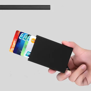 Професионален метален калъф за визитни картички, преносим държач за визитки, с капацитет 20 визитки Изображение