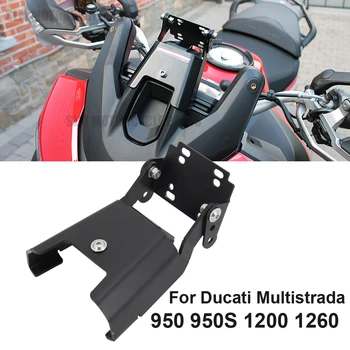 НОВ мотоциклет 2015 2016 2017 2018 2019 2020 за Ducati Multistrada 1200 Притежателя на поставка за мобилен телефон, GPS Скоба плоча Изображение