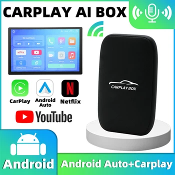 2023 НОВ Android Ai Box Безжичен Blueooth CarPlay Адаптер Android auto За Универсален автомобилен Мултимедиен Видеоплеера Netflix, YouTube Изображение