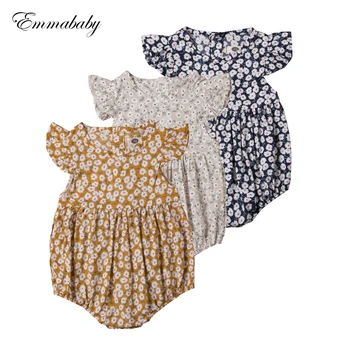 Emmababy/2019 г., гащеризон без ръкави с цветен печат за новородени момичета, боди, Дрехи, летни дрехи 0-24 м Изображение