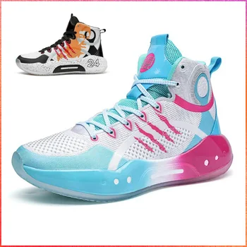 Баскетболни обувки Унисекс с високо берцем, дишащи маратонки-кошници с отворен покрив, ультралегкие маратонки дантела, устойчива подкрепа, Тенис Masculino Изображение