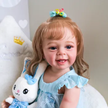 NPK 55 см Силиконова кукла за Цялото Тяло Soft Touch Reborn Toddle Princeess Yannik Реалистична 3D Кожа Ръчно изработени, Многопластова кукла За Рисуване Изображение