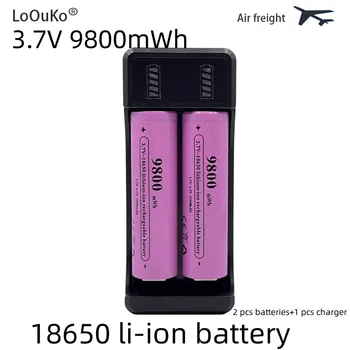 18650 Литиево-йонна батерия от 3.7 През 9800 МВтч + USB зарядното устройство е подходящо за самобръсначка, дистанционно управление, една литиева батерия от 3.7 На Изображение