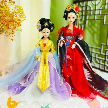 30 см Древнекитайская кукла BJD традиционно облекло Hanfu прическа Дворцовата кукла-принцеса консорт Китайската драматичен кукла Играчки за момичета Изображение