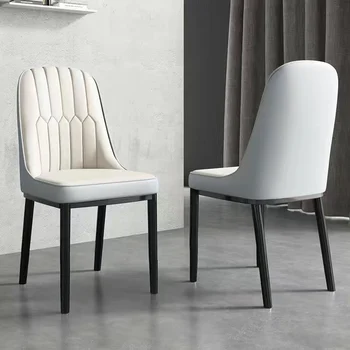 Модерни бели трапезни столове на открито Nordic Beach Луксозни трапезни столове с метален акцент Relax Sillas De Lujos Мебели за спалня Изображение