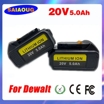 Литиева батерия SAIAOUG 18V20v 5Ah 6000 mah е Подходящ за електрически инструменти DEWALT DCB184 183 181 DCB200, акумулаторна батерия набор от електрически инструменти Изображение
