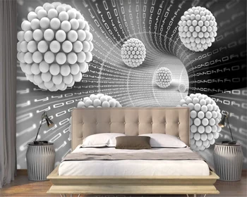 beibehang, нови тапети по поръчка, 3D стереобалл, абстрактно пространство, ТЕЛЕВИЗИЯ-на фона на стената, хол, спалня, тапети 3d papel de parede Изображение
