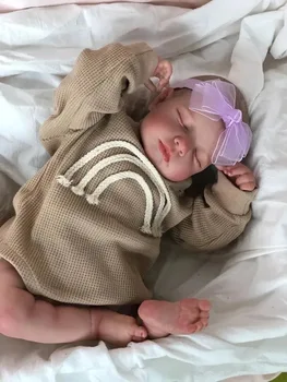 Cokela 50 см LouLou за новородени, реалистична, мека на допир, благородна са подбрани кукла-Реборн с изготвени от ръцете на косата Изображение