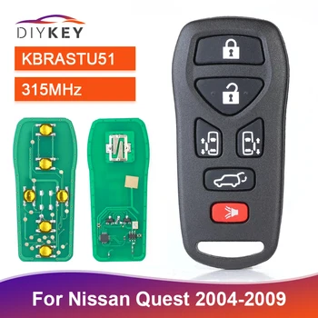 DIYKEY PN: KBRASTU51 за Nissan Quest 2004 2005 2006 2007 2008 2009 6 бутони за дистанционно управление на брелком за автомобилни ключове Изображение