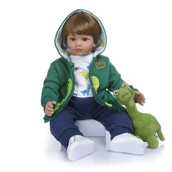 60 см 24 инча Реалистична кукла от мек силикон винил за новородени момчета Lifel Dropship Изображение