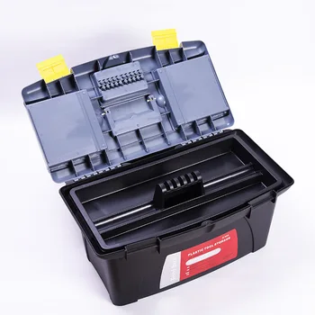 490x290x250 мм Голям Пластмасов набор от инструменти за домашен електротехник, кутия за инструменти за ремонт на автомобили, Кутия за инструменти, Двуслойни кутия за съхранение, куфар Изображение