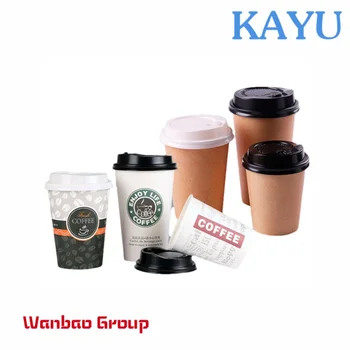 търговия на едро на хартиени чаши за кафе с логото на поръчка, за Еднократна употреба хартиени чашки за вкъщи за напитки Изображение