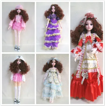 56 см дамски пластмасов шарнирная подвижната кукла 1/3 Пластмасова кукла се продава с роклята Изображение