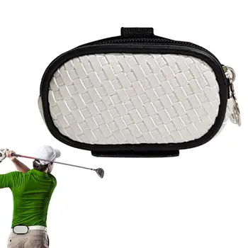 Чанта за съхранение на топки за голф, пътни чанти за топките за голф, кожени скута чанти за съхранение на топки и тениски, бял/ черен Изображение
