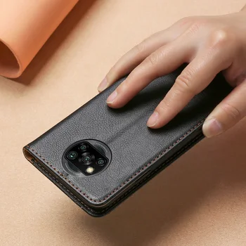 Калъф в магнит за Xiaomi Poco X4 X3 X2 M4 M3 M2 Pro, Кожен Силиконов Калъф Poco F4 F3 F2 F1, една Чанта-портфейл с панти Капак с NFC, Слотове За карти Изображение