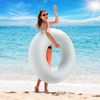 Надувное пръстен за плуване led светлинен творчески кръгове за плуване в басейн от PVC Леко оборудване за гмуркане за лятна плажна партита Изображение