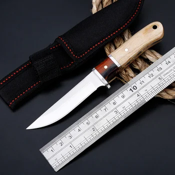 Вграден малък прав нож от неръждаема стомана 3cr13MOV, альпинистский преносим многофункционален ловен нож за оцеляване Изображение