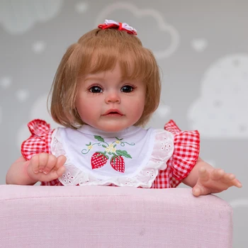 NPK 60 см Огромен Дете се Възражда за Малки Момичета Сю-сю Меко Хубавото Тяло Реалистична 3D Раскрашенная Кожа с Видими Венами са подбрани Художествена Кукла Изображение