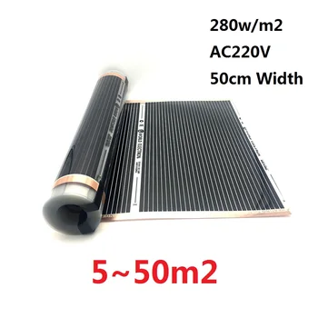 5 ~ 50 м2 инфрачервена филм за Подгряване на пода AC220V 280 W/м2 мат Топло Произведено в Корея Изображение
