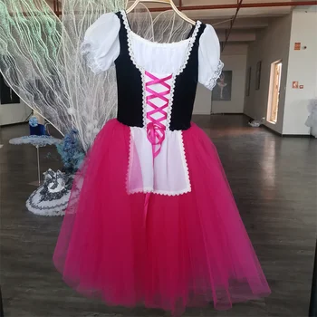Евтини Професионални Детски рокли за Момичета на Потребителски размер, Нестандартно цвят, да се изяви, Дълго балетное романтична рокля-пакетче Изображение