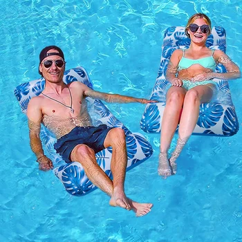 Надувное плаващ стол с облегалката за глава, пръстен за плуване, надуваеми матраци за еднократна употреба, екологично чисти летни плажни аксесоари Изображение