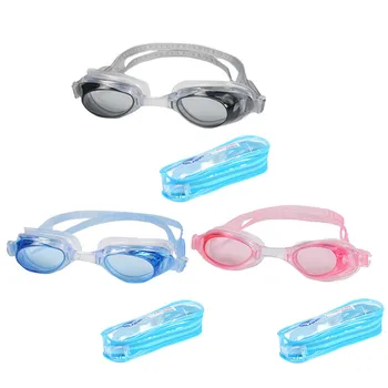 Фарове за очила за плуване, детски водоустойчив очила за басейн със защита от ултравиолетови лъчи, мини очила за плуване с чанта за съхранение, плажни аксесоари Изображение