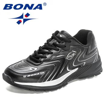 BONA/Ново записване, улични маратонки за бягане, мъжки маратонки в класически стил, мъжки спортни обувки от екшън-кожа, бърза безплатна доставка Изображение