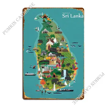 Шри-Ланка, Метална табела, на стената на пещерата, кръчма, Персонални парти, клуб, кухня, калай знак, Плакат Изображение