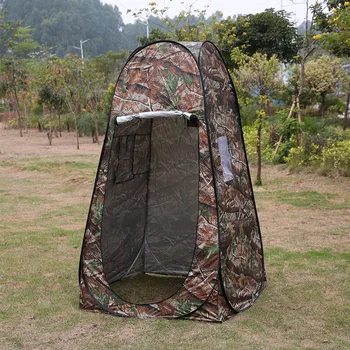 Градинска Преносима палатка за изолиран душ и тоалетна, всплывающая палатка за къмпинг, Камуфляжная палатка за обличане, палатка за преобличане с функция на UV Изображение