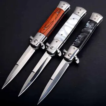 Висококачествени ножове най-Новият сгъваем нож с острие с висока твърдост, нож с дървена дръжка, походный нож, улични ножове от неръждаема стомана, инструмент Изображение