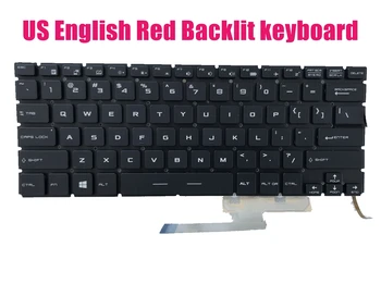 Клавиатура с червена подсветка на американски и английски език за MSI MS-14A1/GS40 6QE/MS-14A2/GS40 6QD Phantom Изображение