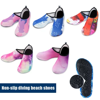 Детски обувки за водни спортове, плажни обувки за плуване, обувки за възрастни, нескользящая бързосъхнеща обувки за чорапи на бос, домашна и градинска Изображение
