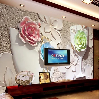 beibehang Потребителски тапети 3D цвете всекидневна, спалня стенопис 5D фон тапети 8d кристален живопис papel de parede Изображение