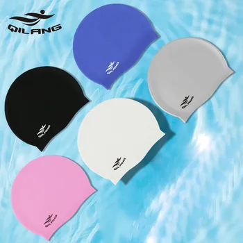 Шапка за плуване За Деца и възрастни, универсална водоустойчива силиконова капачка, 50 г, Може да се отпечатва Лого, Не изсечен В Главата, Шапка За Плуване Производители Изображение