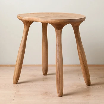 Модерен Прост стол от масивно дърво, творчески кът табуретка, скандинавски мебели, столче за спалня, Тоалетка, стол, мобилно седалка, Аксесоари за дома Изображение