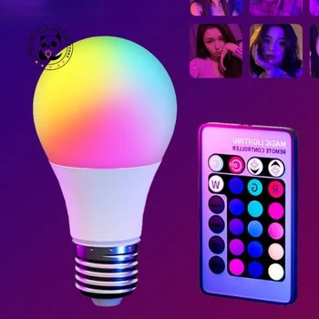 Лека нощ Bluetooth Music LED RGB Лампа E27 Лампада 20 W Цветна Лампа RGBW Вълшебни Лампи RGB Безжична IR Дистанционно Управление за Smart Lamp Изображение