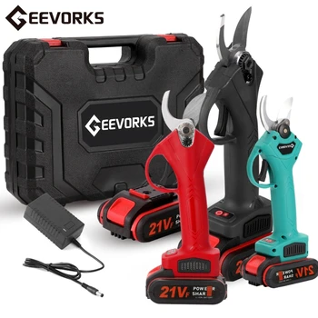 Geevorks 21V Безжичен ножици, градинарски Ножици Електрически Ножици Ножица За Подстригване Ефективно Дърво Бонзай Подрязване на Клони Нож Ландшафтен Инструмент Изображение
