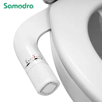Биде SAMODRA, неэлектрическая дюза за тоалетната чиния, биде с две дюзи, регулируемо налягане на водата на входа от месинг Изображение