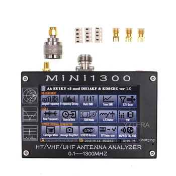 MINI1300 5V/1.5 A Анализатор антена HF VHF UHF ОТ 0.1-1300MHZ Честотен брояч КСВ Метър 0,1-1999 с докосване на екрана 4.3 
