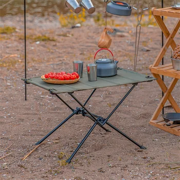 Сгъваема Маса къмпинг на открито, туристически маса за пикник и вечеря, Сверхлегкая алуминиеви Мебели за пътуване, Бюро за туризъм и риболов Изображение