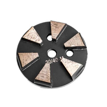 Върховният diamond чашеобразный шлайфане кръг за полиране на бетон с шест трапециевидными сегменти и метален подово диск D83 мм 9ШТ Изображение