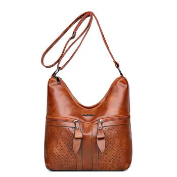 Ежедневни дамски чанти-тоут, дизайн в ретро стил, дамска чанта за през рамото от изкуствена Кожа, луксозна дамска чанта-голям Капацитет, чанти за жени SAC Изображение