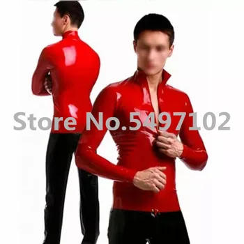 Мъжки латексови палто, яке, червена гумена риза, тениска Гумените 0,4 мм Изображение