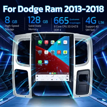 Автомобилна стерео Snapdragon 665 Android 11 за Dodge Ram 2013-2018, мултимедиен плейър, GPS навигация сензорен екран Carplay Изображение